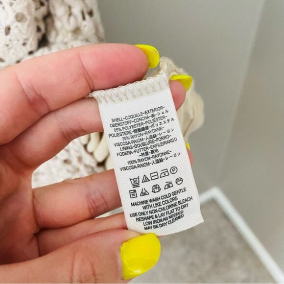 Free People Lily Crochet Lace Blouson Dress Tan Sz XS - Picture 6 of 9